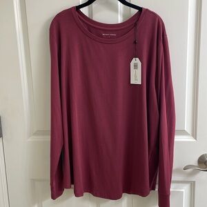Universal Standard Long Sleeve Tee Rex, Merlot, size Large (22-24)